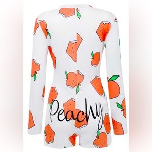 Women’s V-Neck Bodysuit Jumpsuits Print Short onesie Stretch Long Sleeve Pajama